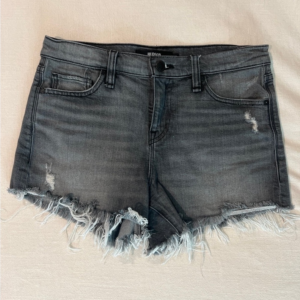 Hudson Black Denim Distressed Women Shorts - 4